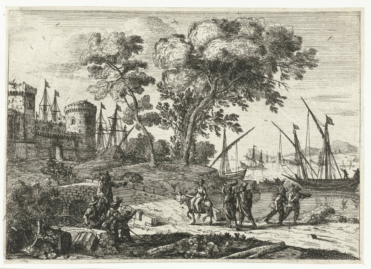 Konstnär i arbete i ett landskap av Claude Lorrain