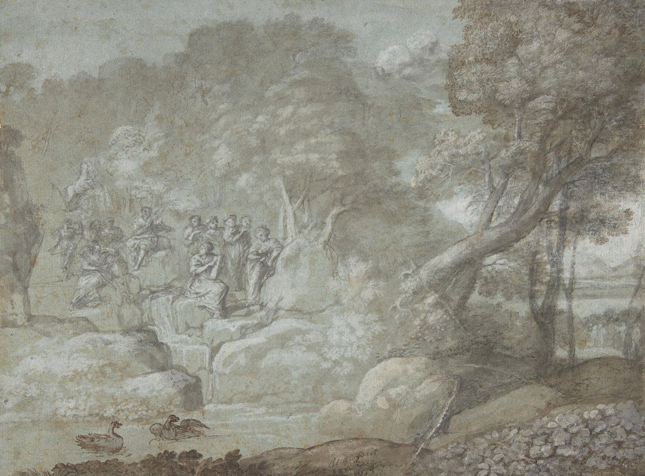 Landskap med Apollon och muserna, 1674. av Claude Lorrain