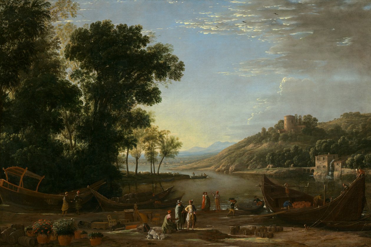 Landskap med köpmän av Claude Lorrain