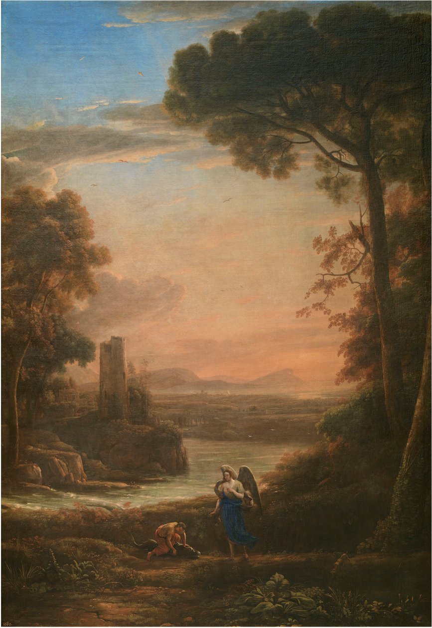 Landskap med Tobias och ängeln, 1639-1640. av Claude Lorrain