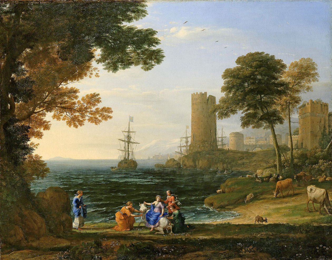 Landskap med Jupiters bortförande av Europa av Claude Lorrain