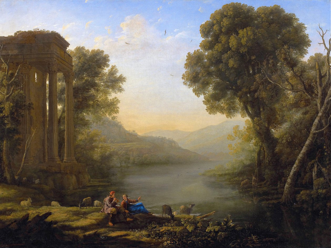 Pastoralt landskap av Claude Lorrain