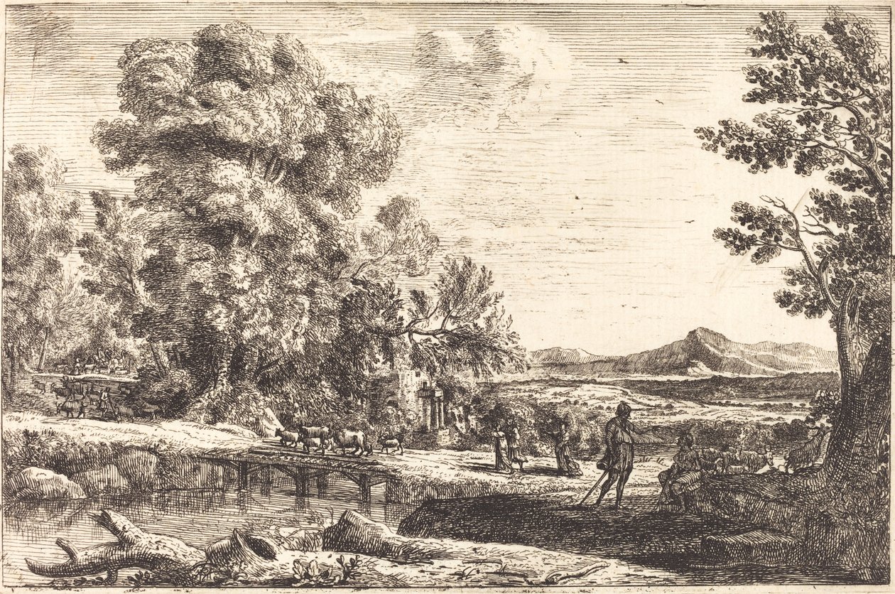 Rebecca och Eliezer (Träbron) av Claude Lorrain