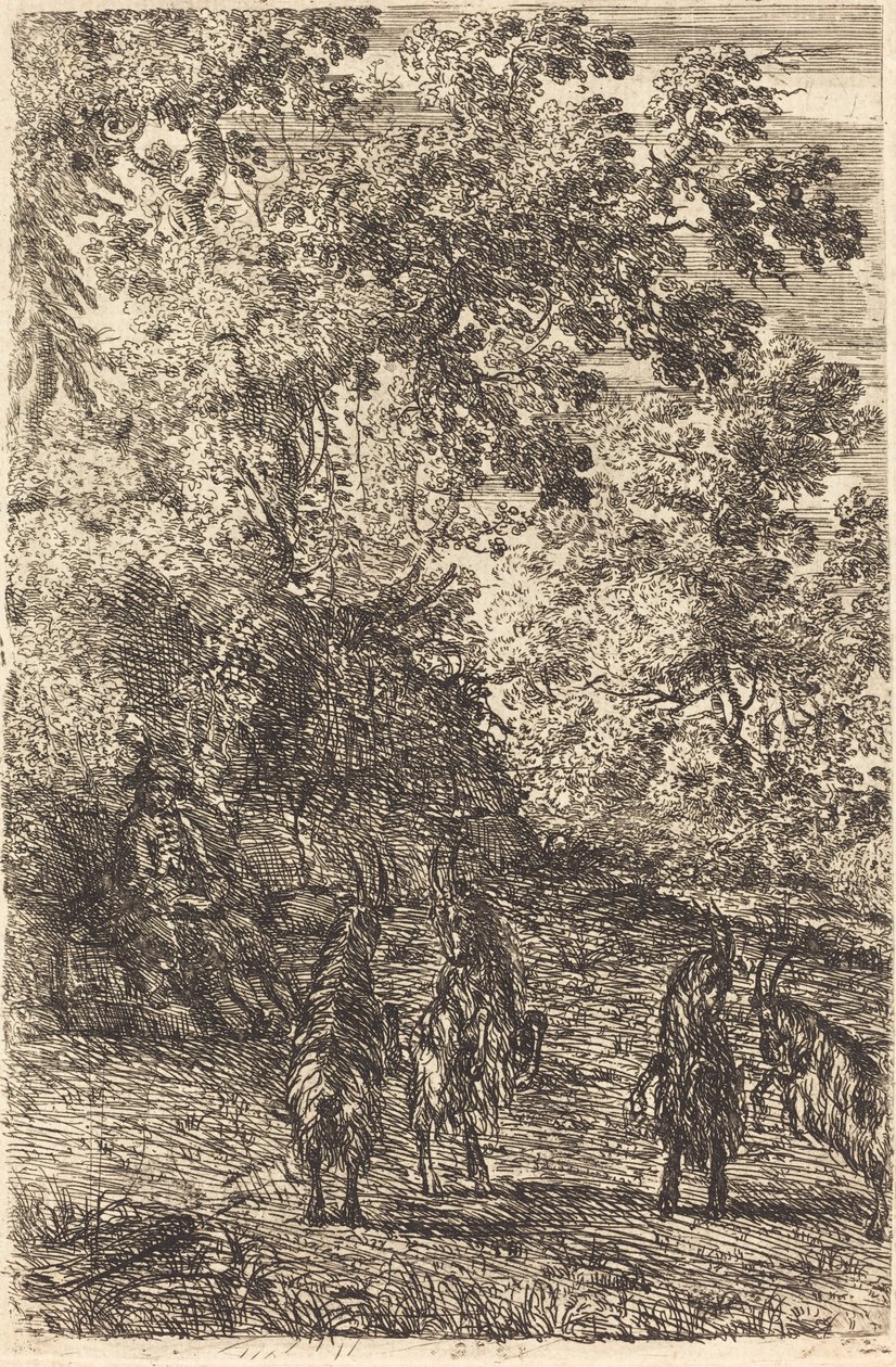 Herde med fyra getter (Les quatre chèvres) av Claude Lorrain