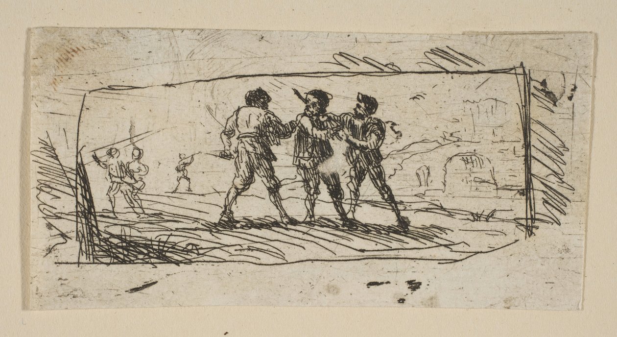 Studie med Brigands Lower Section, ca. 1633. av Claude Lorrain
