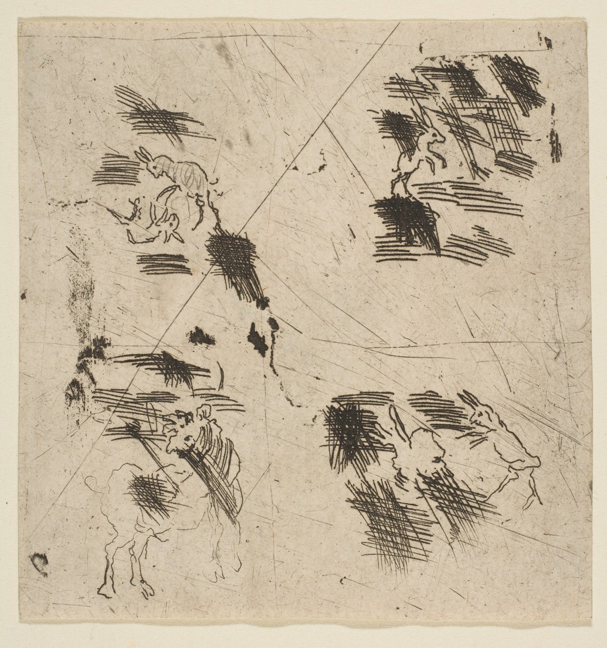 Studie med Brigands övre sektion, ca. 1633. av Claude Lorrain
