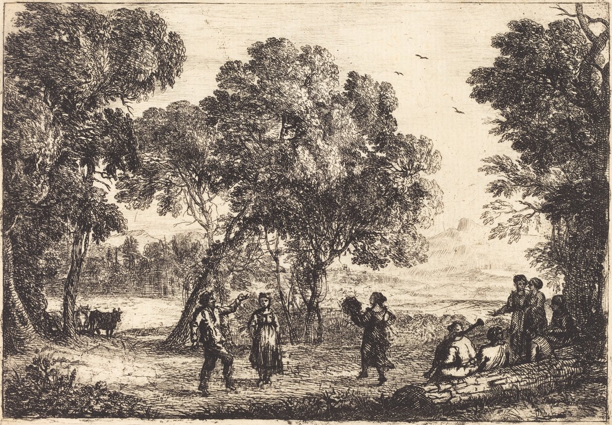 Country Dance (liten tallrik) av Claude Lorrain