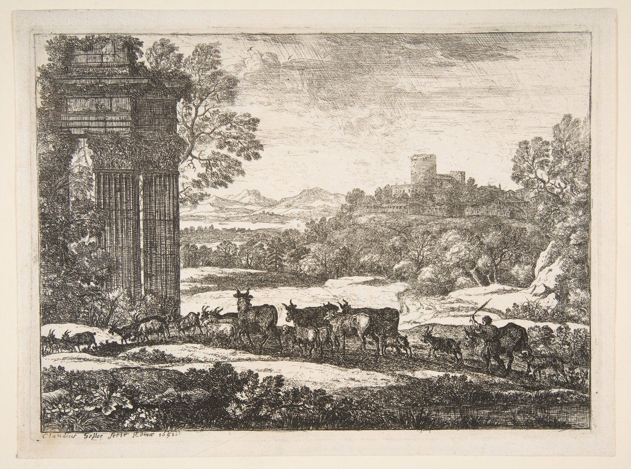 Flocken återvänder i stormigt väder, 1651. av Claude Lorrain