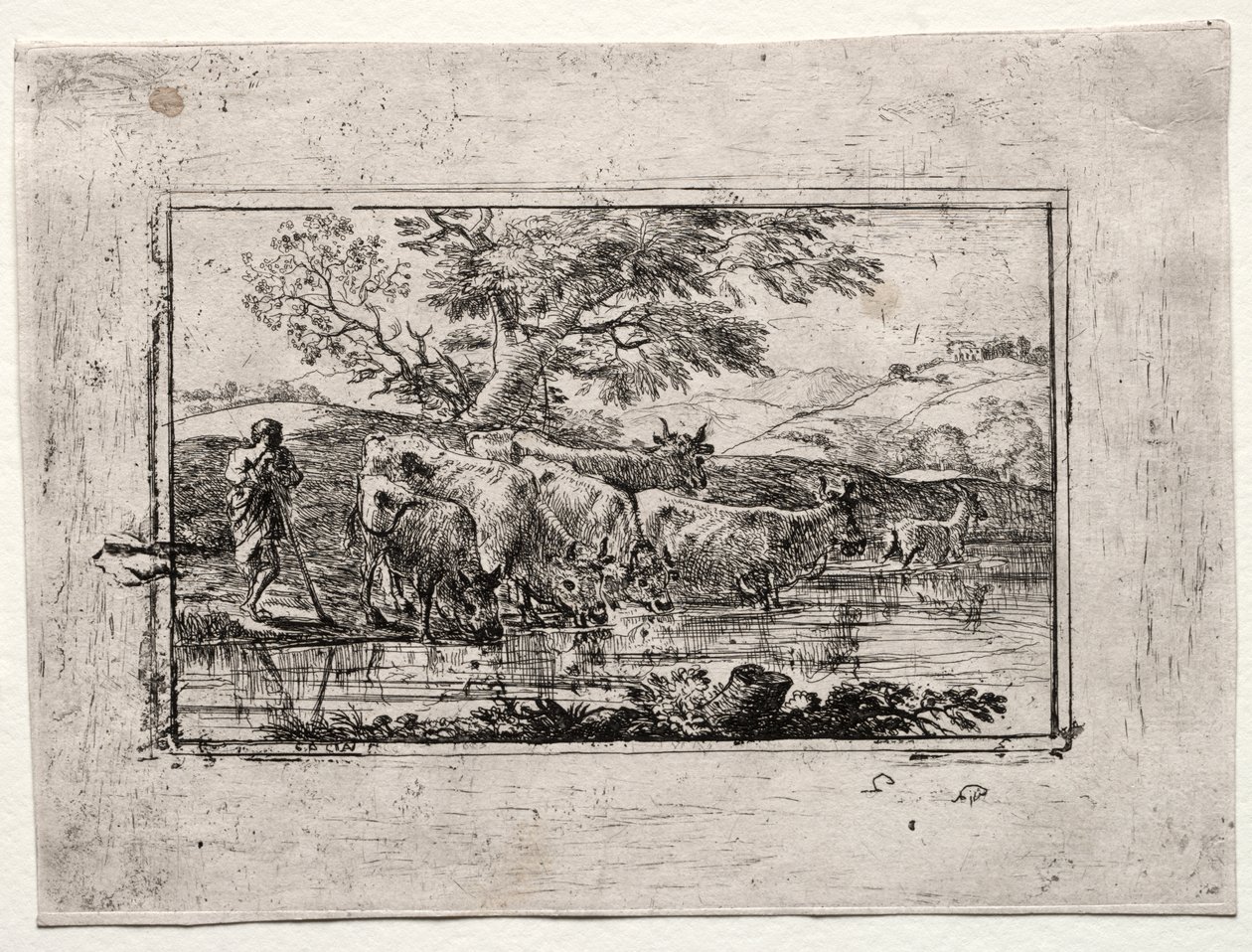 Flocken vid vattningsplatsen av Claude Lorrain