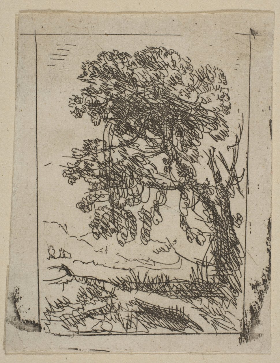 The Two Landscapes Left Tree, ca. 1630. av Claude Lorrain