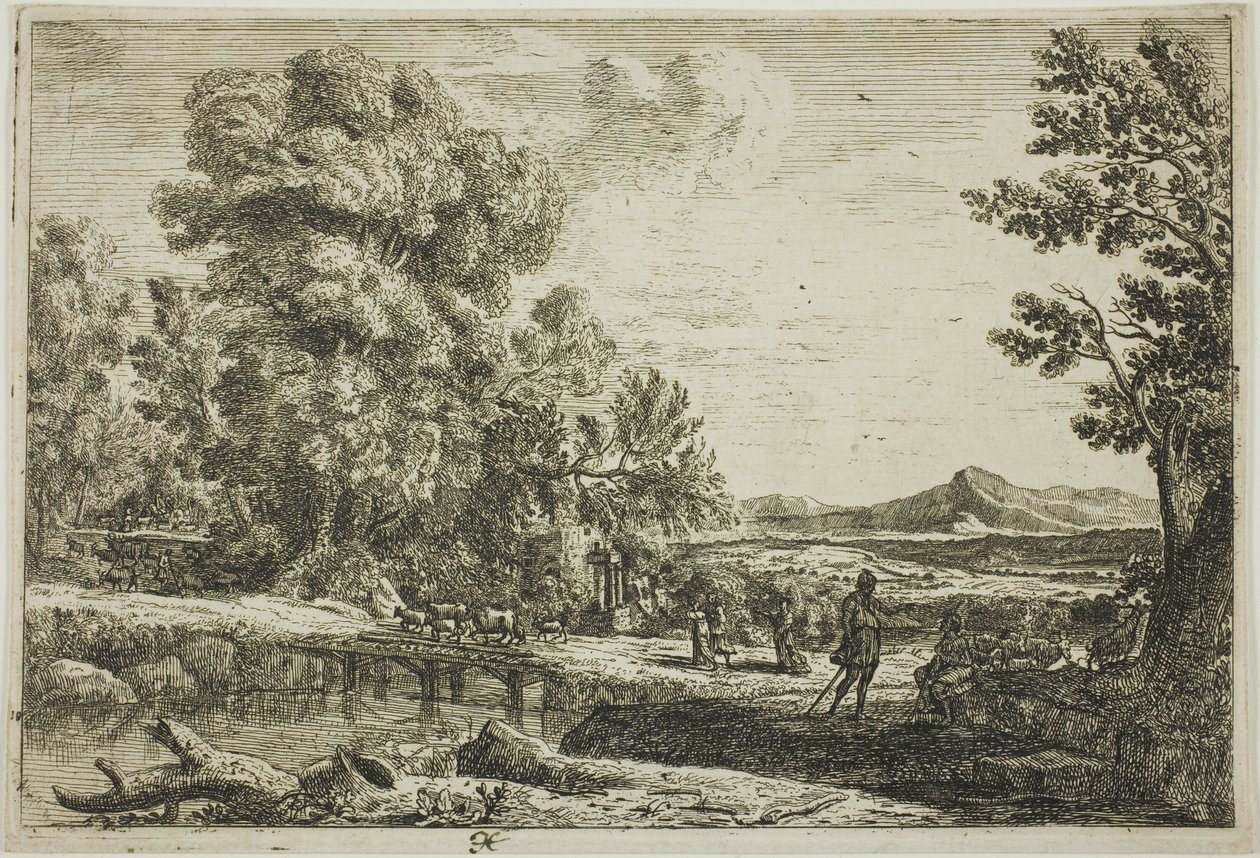 Träbron (Rebecca och Eliezer) av Claude Lorrain