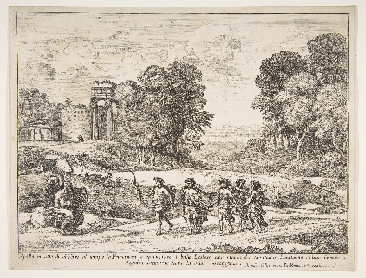 Tid, Apollo och årstiderna, 1662. av Claude Lorrain