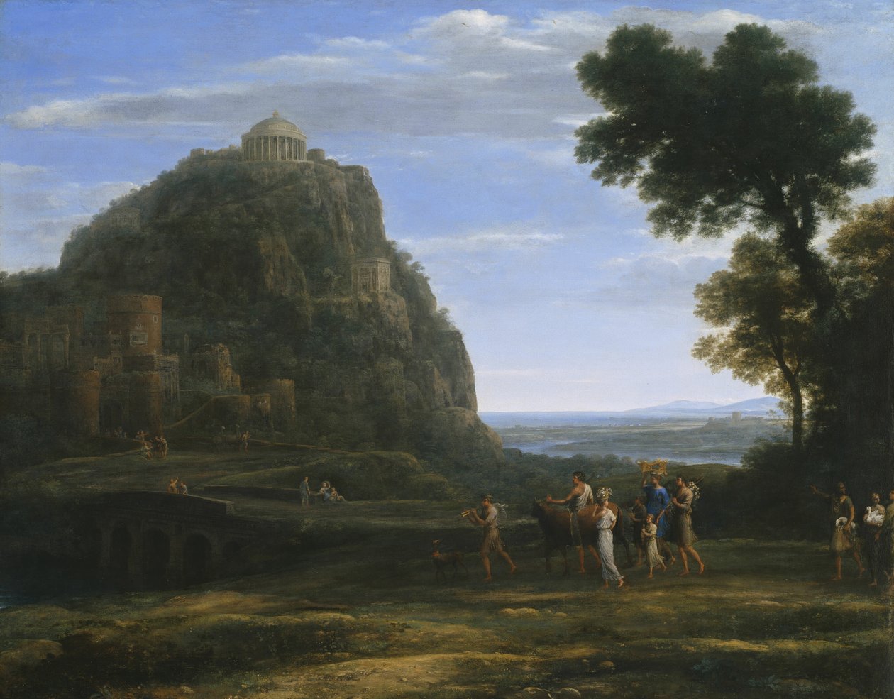 Utsikt över Delphi med en procession av Claude Lorrain
