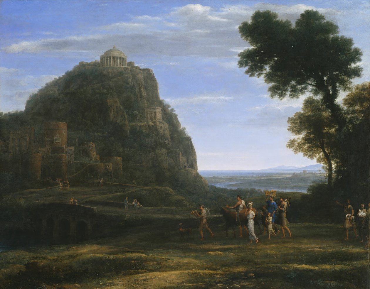 Utsikt över Delphi med en procession, 1673. av Claude Lorrain