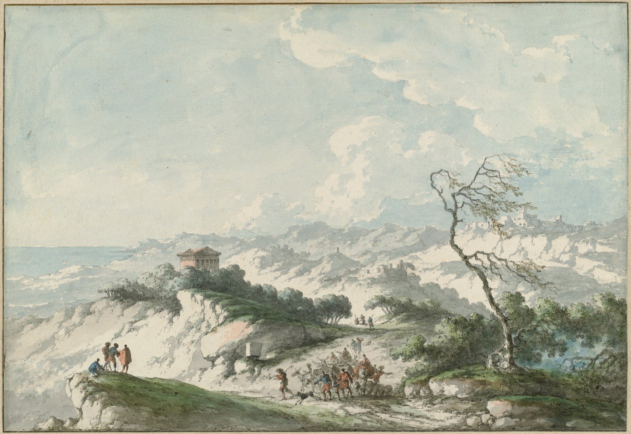 Andra utsikten över Agrigentos landsbygd av Claude Louis Chatelet
