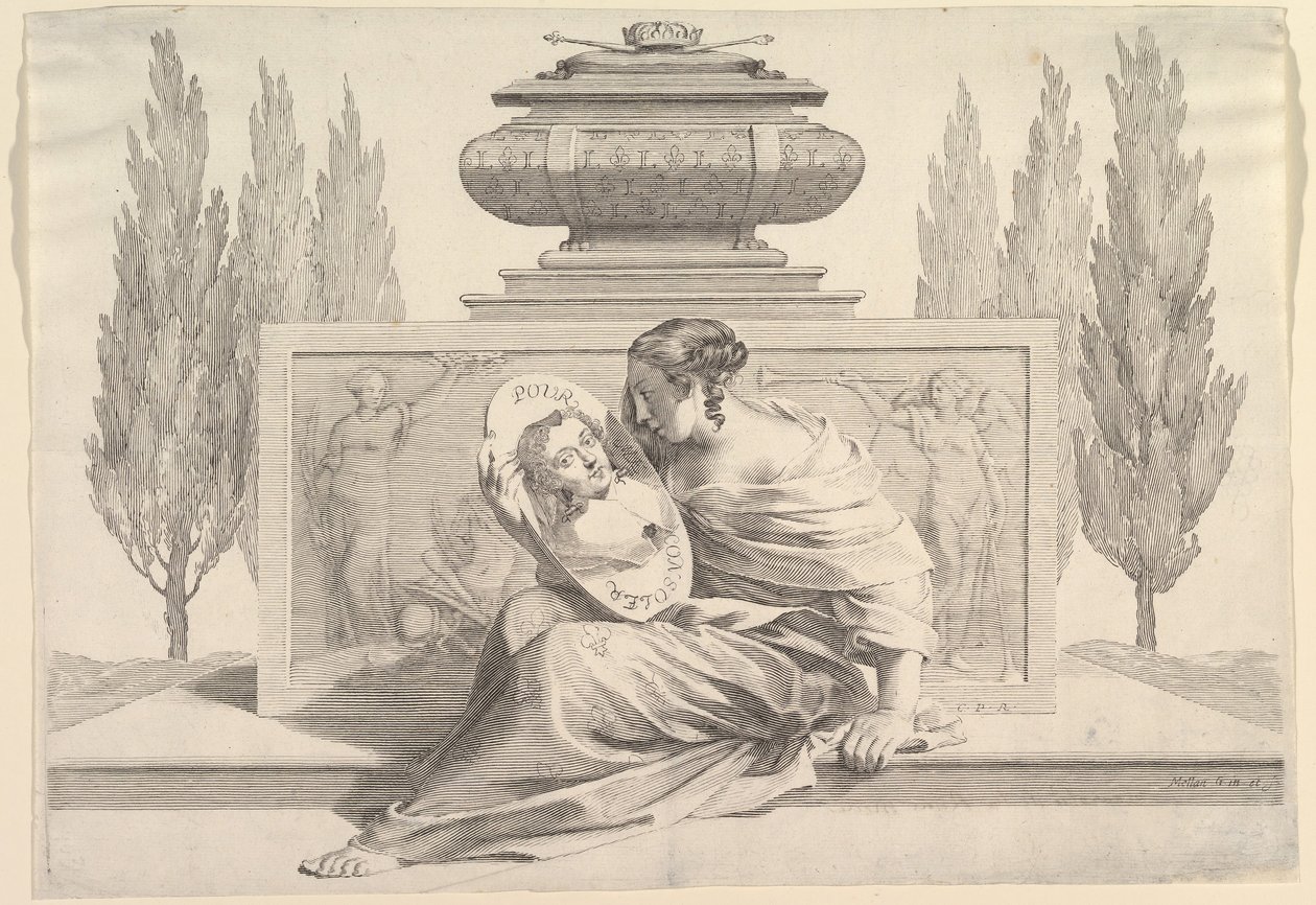 Allegori till Anne av Österrikes ära, ca. 1643. av Claude Mellan