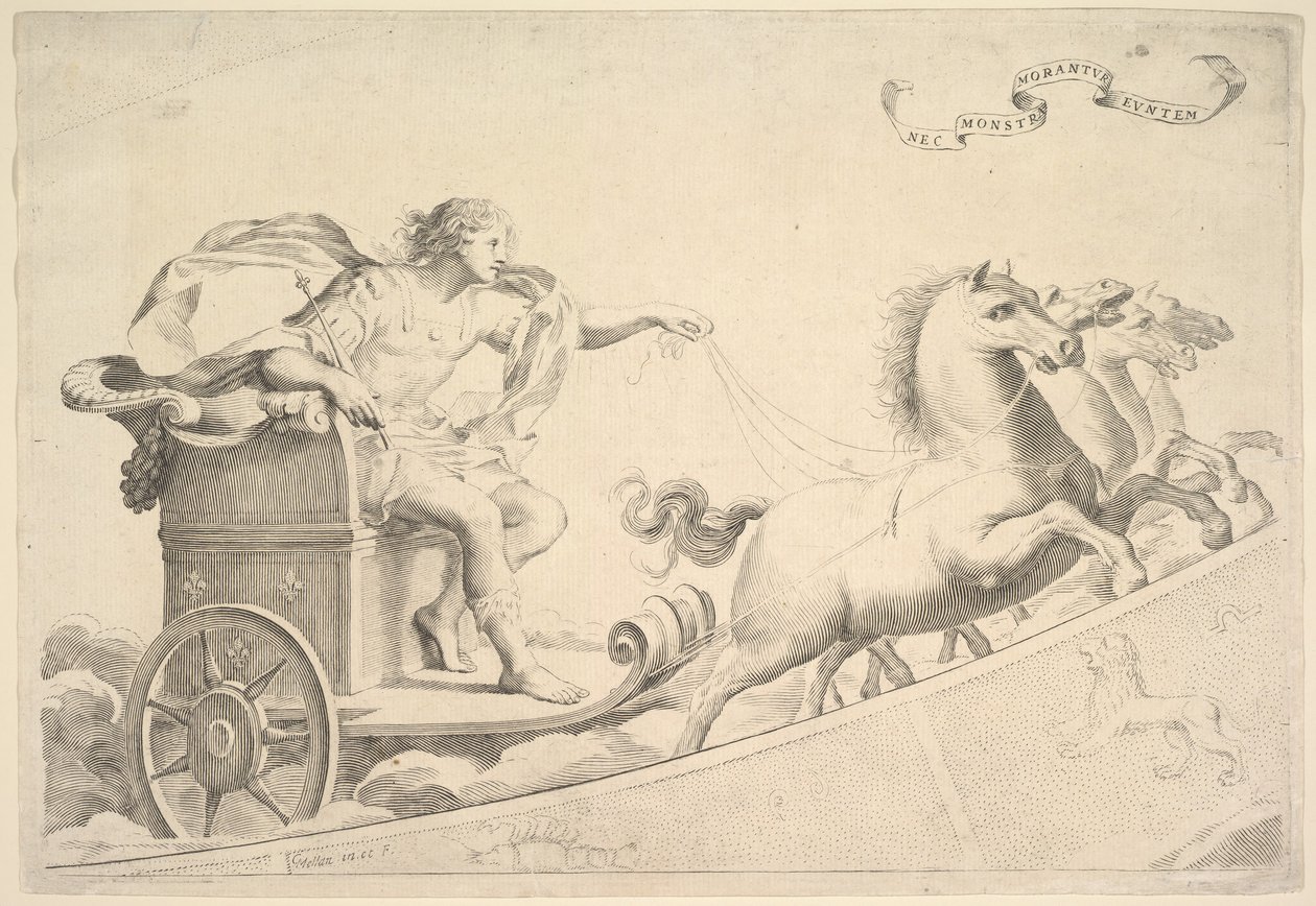 Allegori till Ludvig XIV:s ära. av Claude Mellan