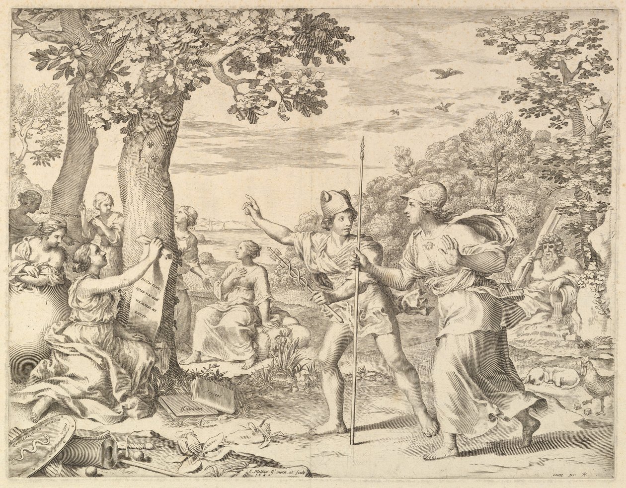 Allegori om god regering i Frankrike, 1685. av Claude Mellan