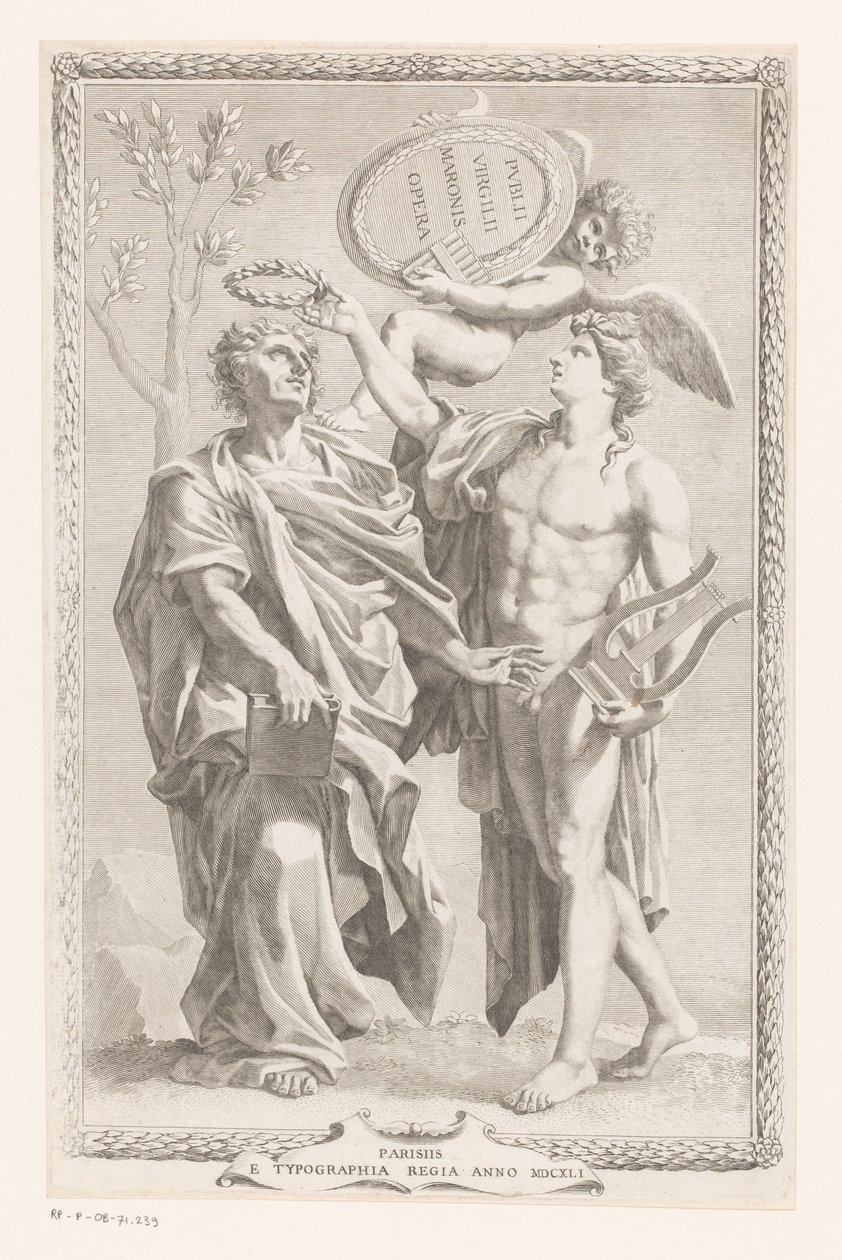 Apollo kröner Publius Vergilius Maro Titelsida för: Publius Virgilius Maro, Publius Virgilius Maronis Opera, 1641 av Claude Mellan