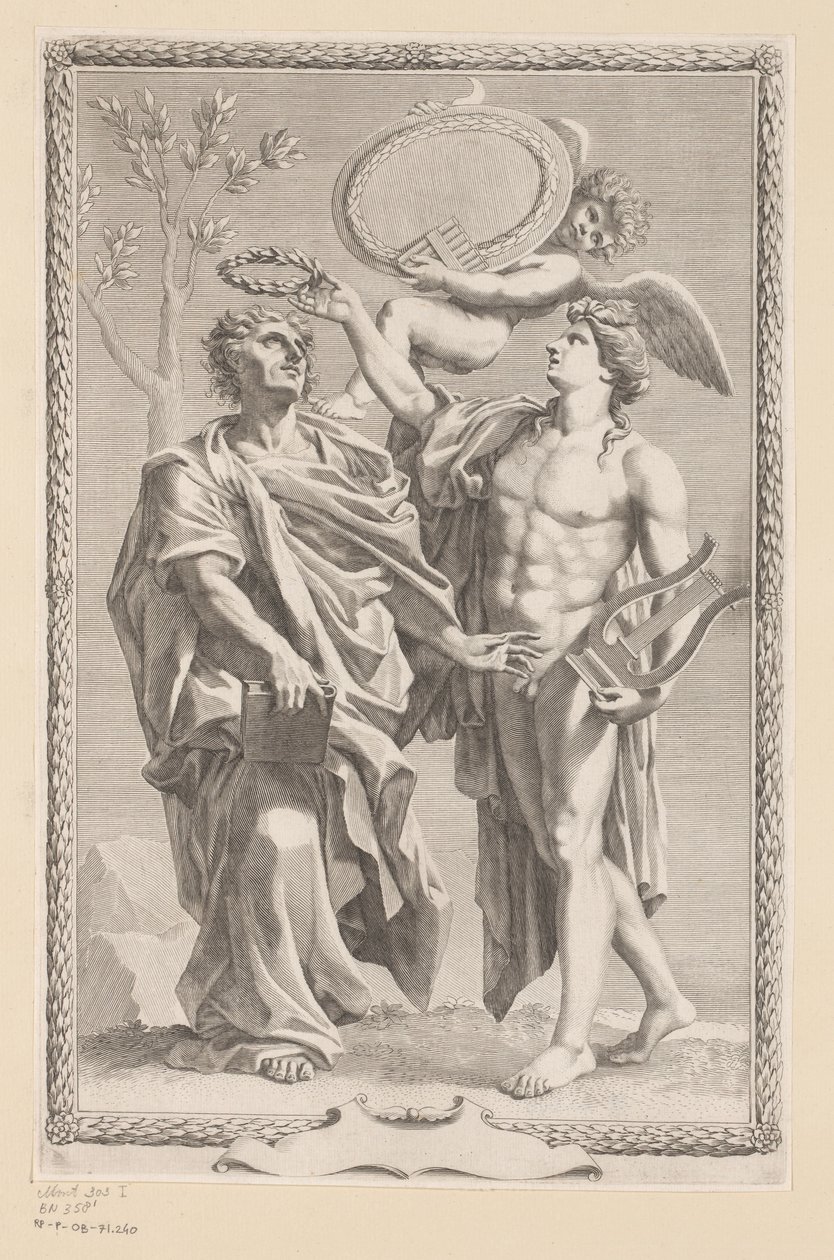 Apollo kröner Publius Vergilius Maro Titelsida för: Publius Virgilius Maro, Publius Virgilius Maronis Opera, 1641 av Claude Mellan