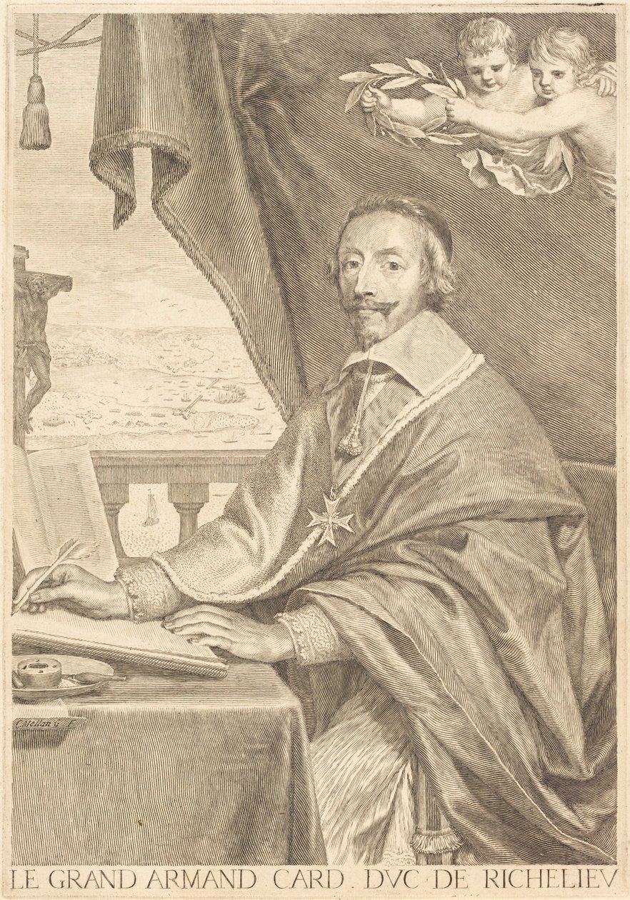 Armand Jean du Plessis, kardinal Richelieu av Claude Mellan