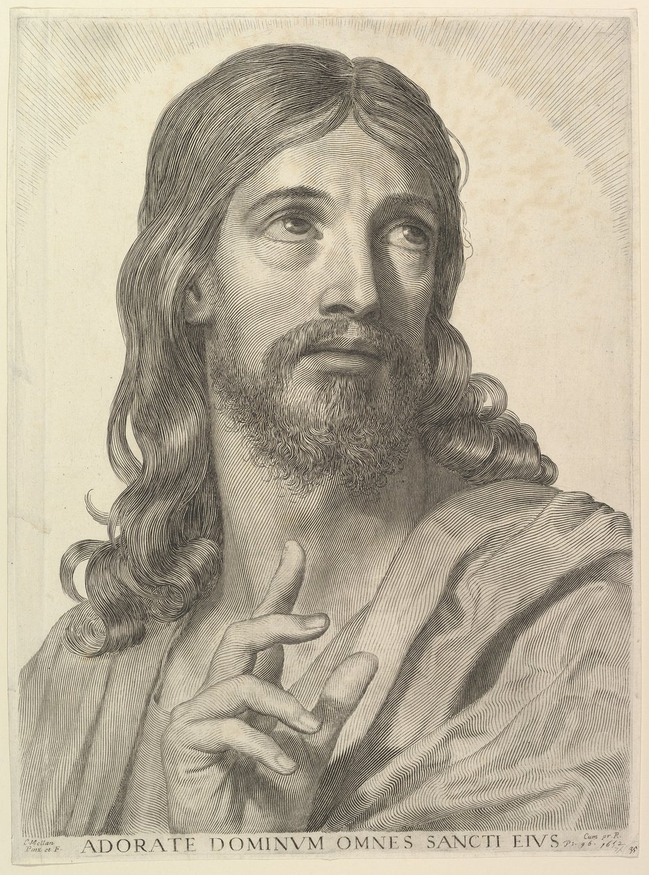 Byst av den vuxne Kristus av Claude Mellan