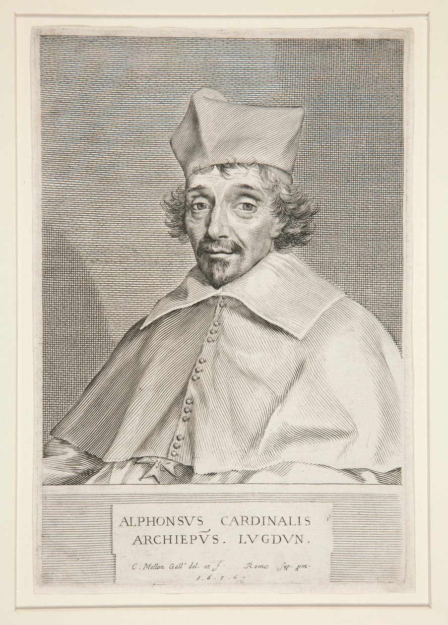 Kardinal Alphonse de Plessis de Richelieu (bror till den berömda kardinalen) av Claude Mellan