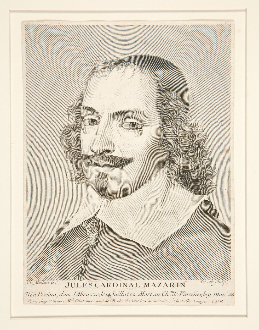 Kardinal Jules Mazarin (1602-1661) av Claude Mellan