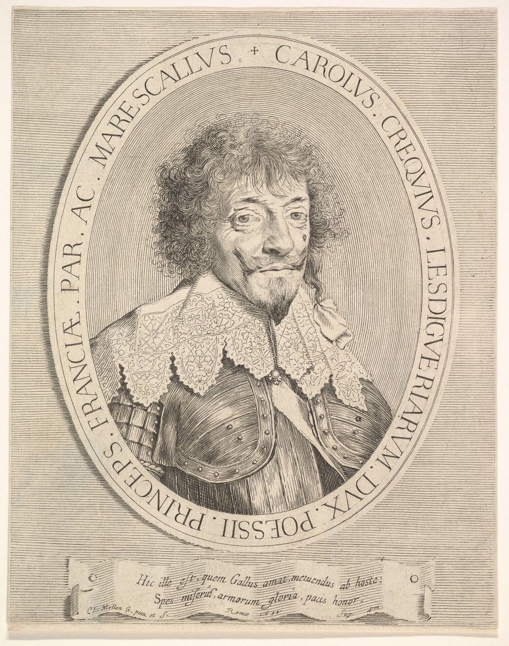 Karl I av Créquy, hertig av Lesdiguières, 1633. av Claude Mellan