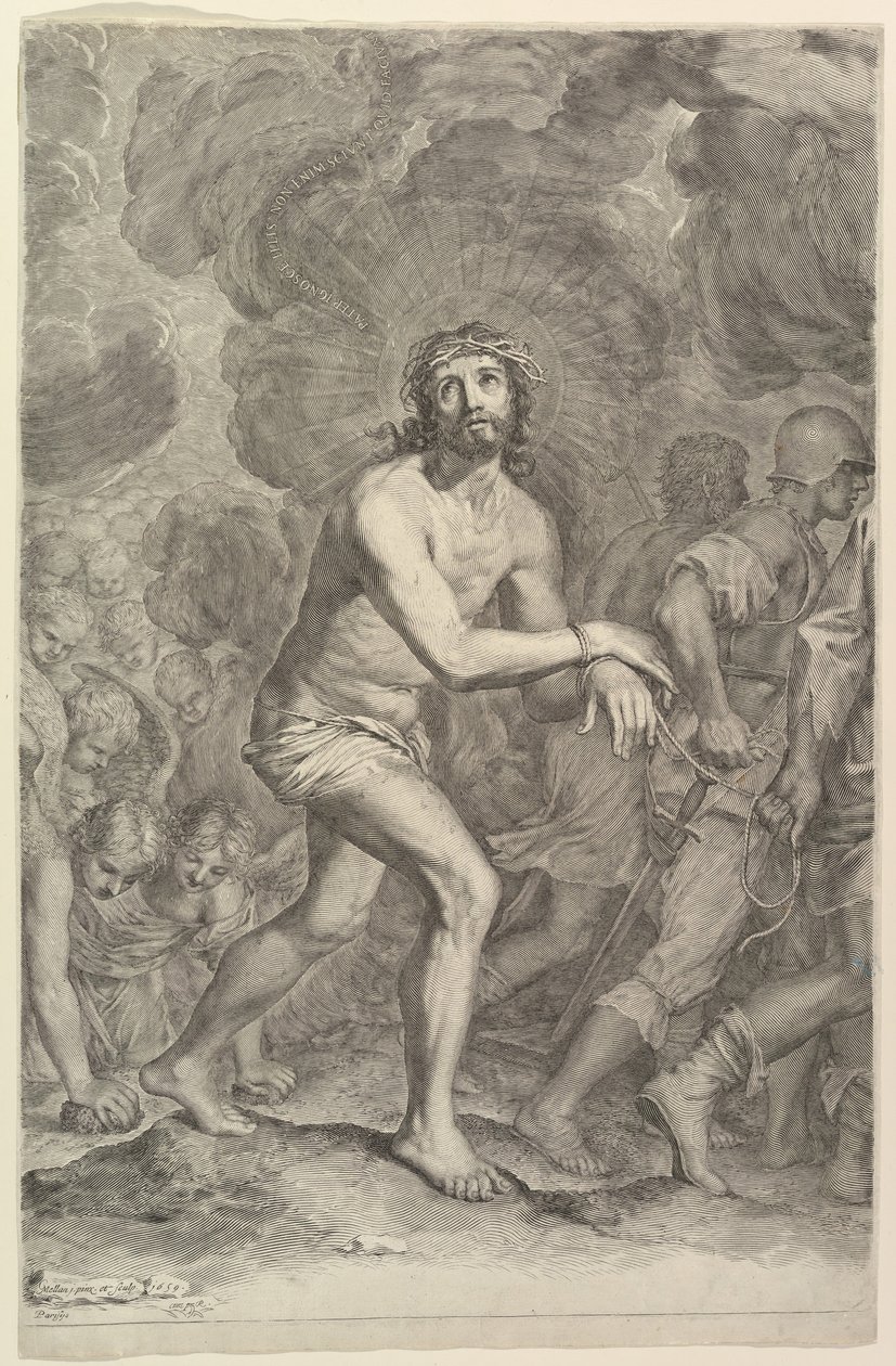 Kristus tagen av soldater Uppstigningen till Golgata, 1659. av Claude Mellan