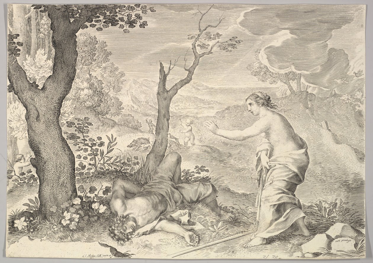 Adonis död. av Claude Mellan