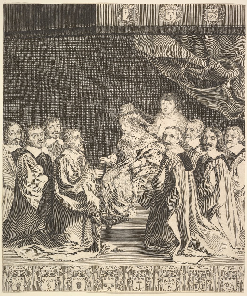 Frontispice: The Royal Ordinances, ca. 1644. av Claude Mellan