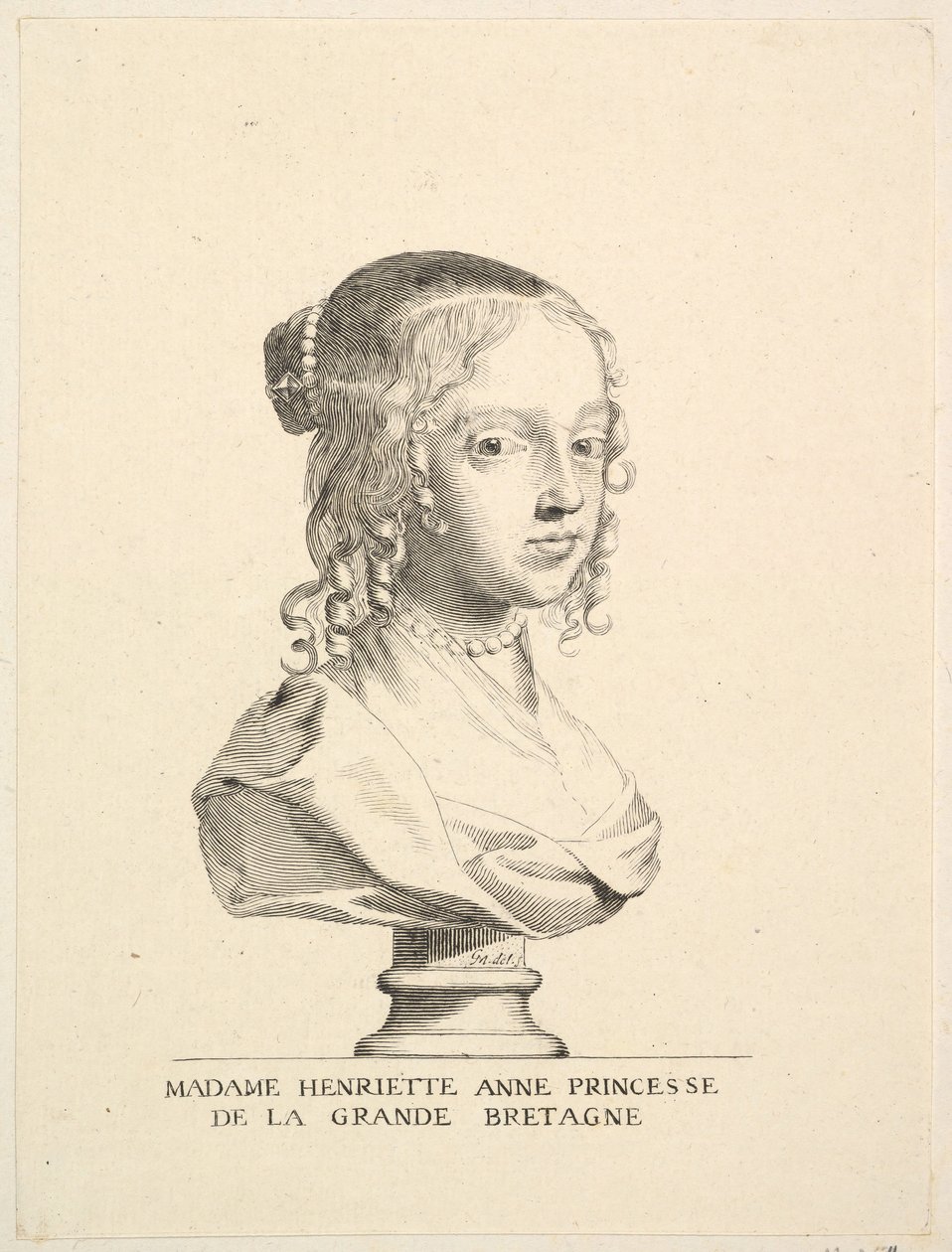 Henriette-Anne av England, hertiginna av Orleans. av Claude Mellan
