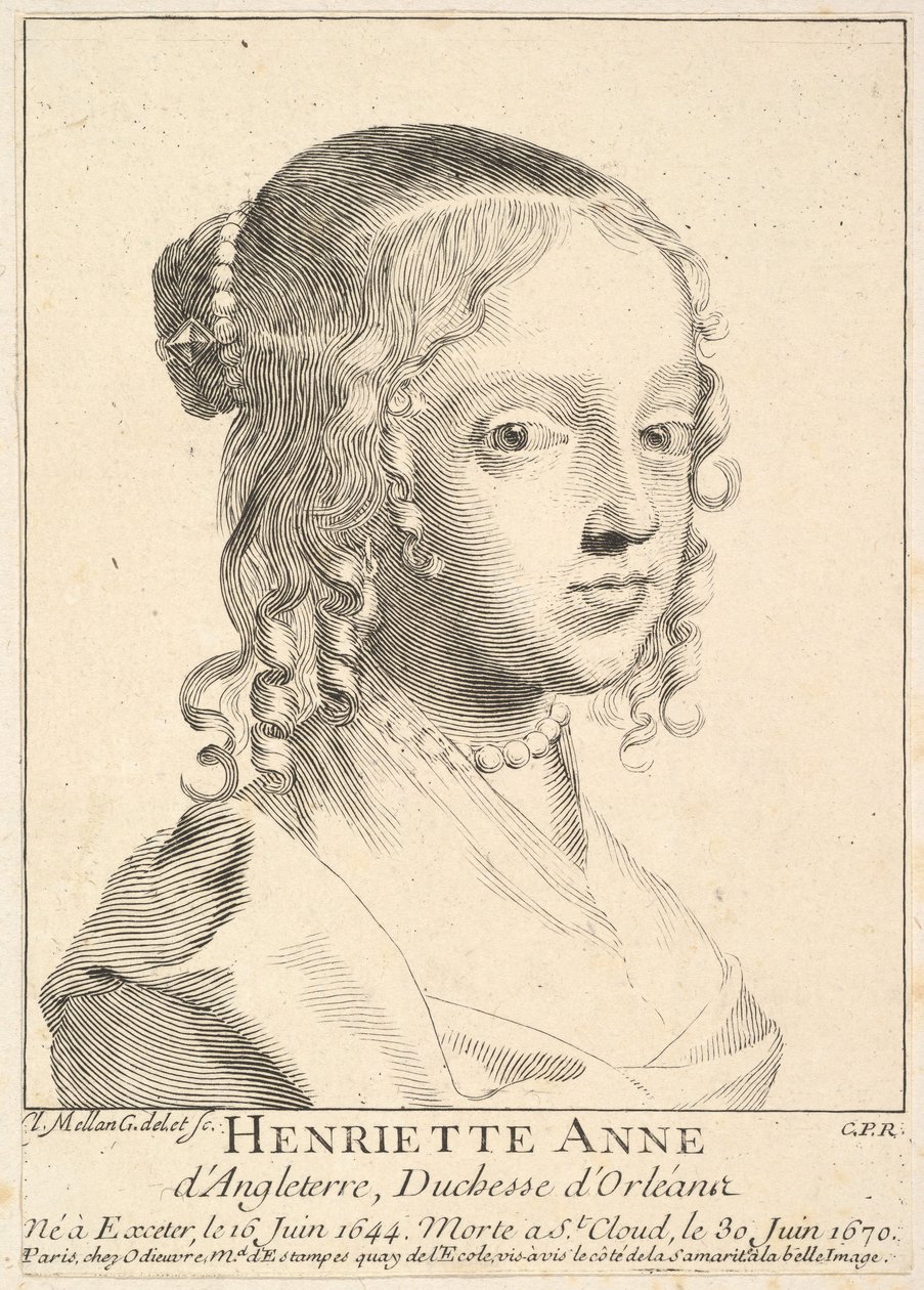 Henriette-Anne dAngleterre, hertiginna dOrléans. av Claude Mellan