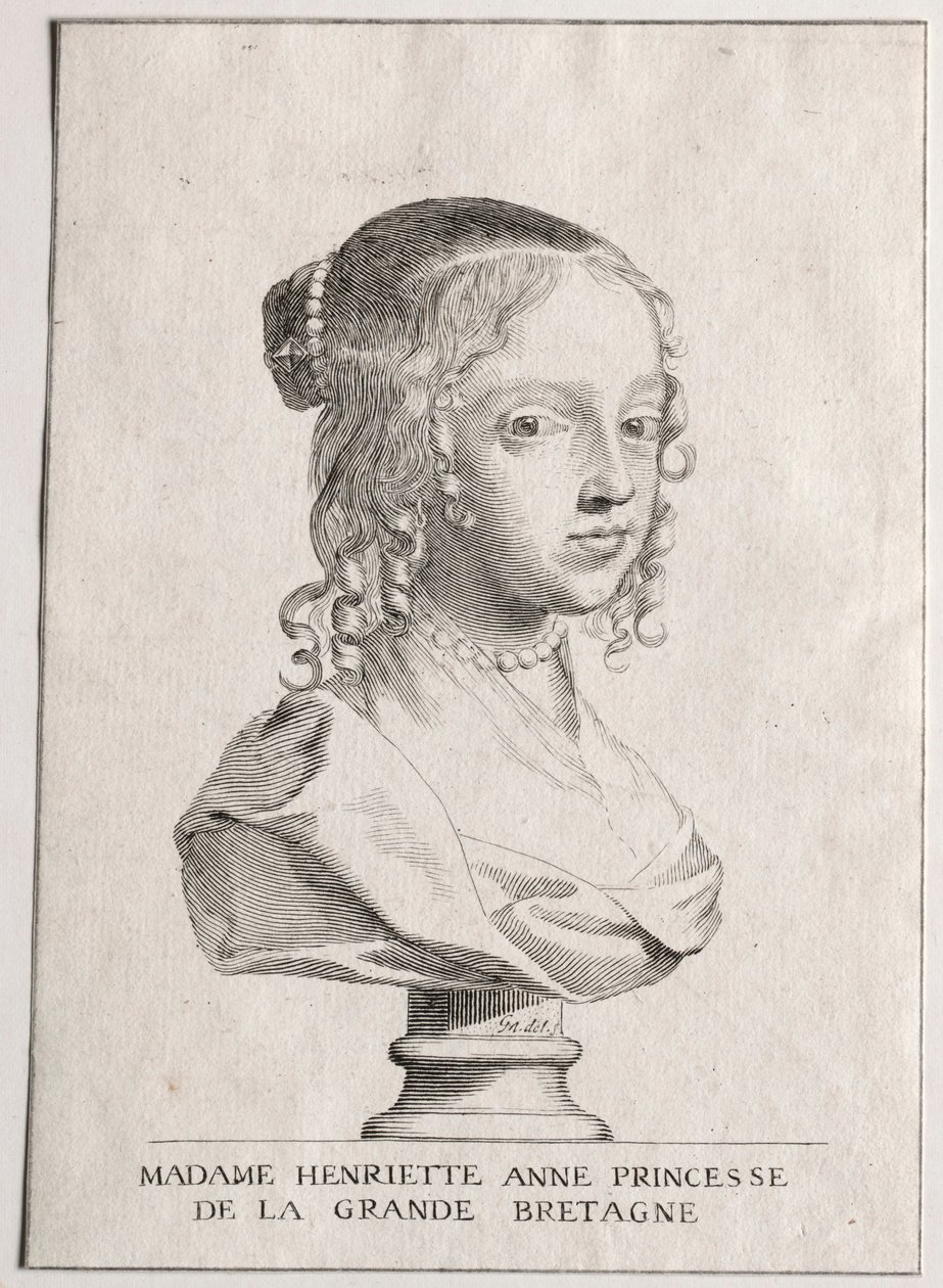 Henriette-Marie dAngleterre, hertiginna dOrleans. av Claude Mellan