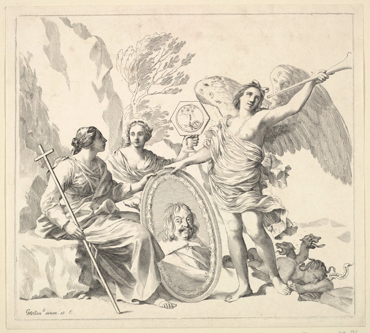 Louis-Emmanuel de Valois, greve av Alais och hertig av Angoulême, 1600-talet. av Claude Mellan