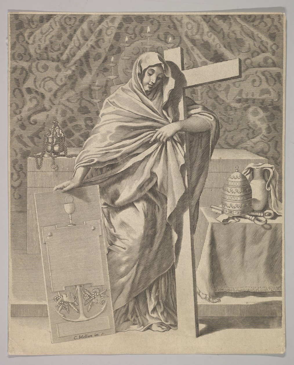 Personifiering av tron, 1642. av Claude Mellan