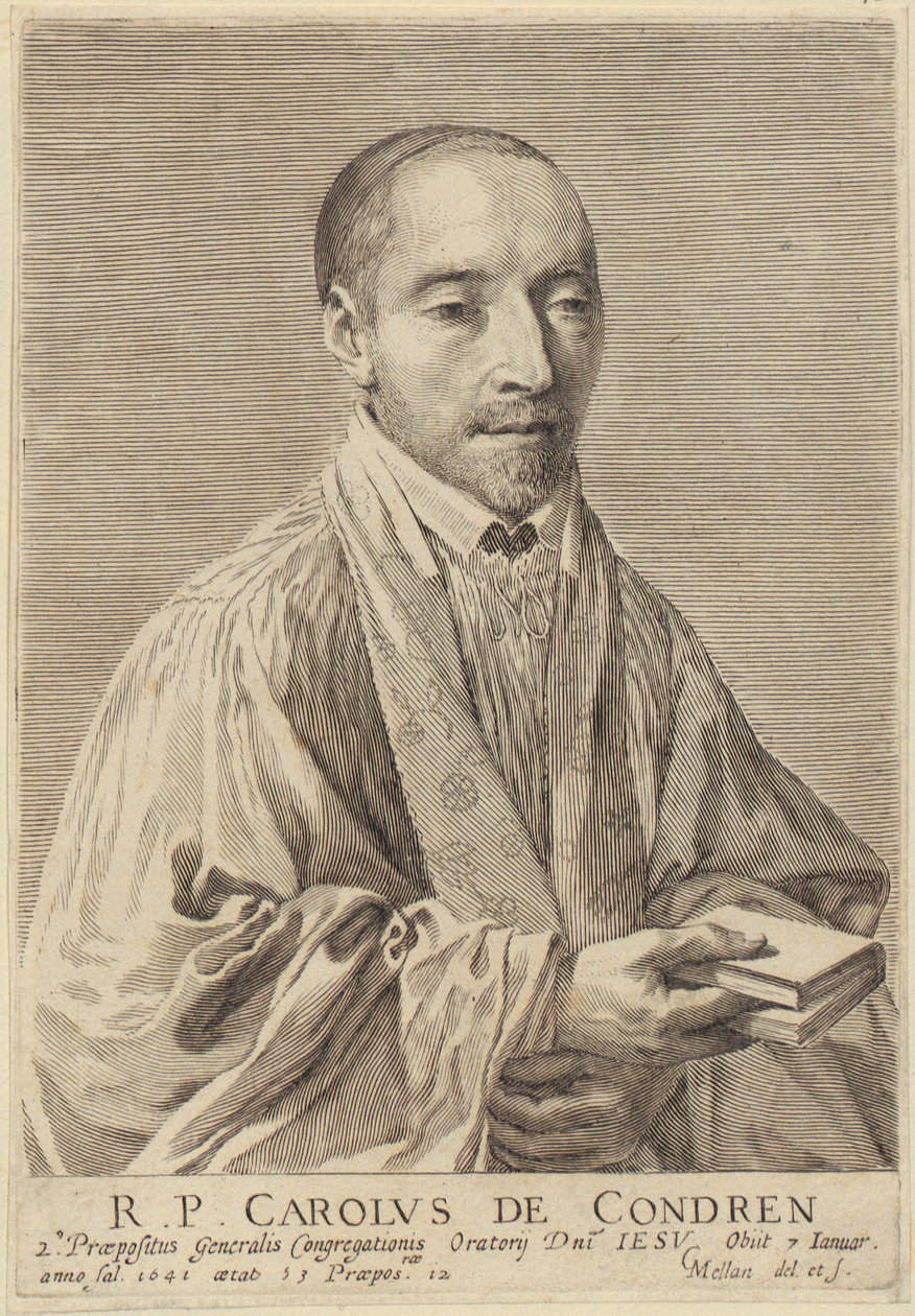 Porträtt av Charles de Condren av Claude Mellan