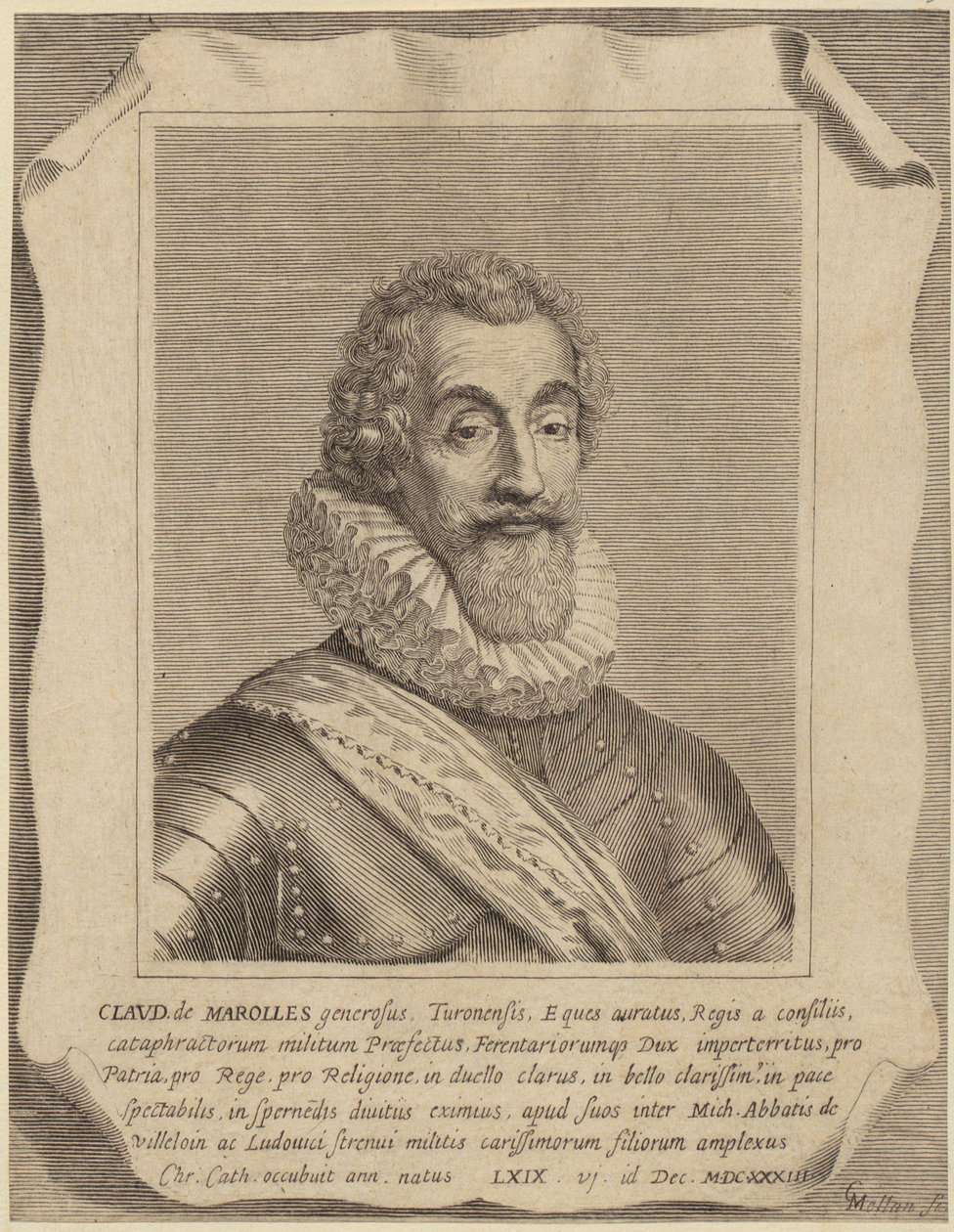 Porträtt av Claude de Marolles av Claude Mellan