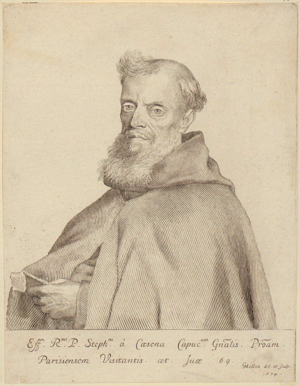 Porträtt av Étienne da Cesena av Claude Mellan