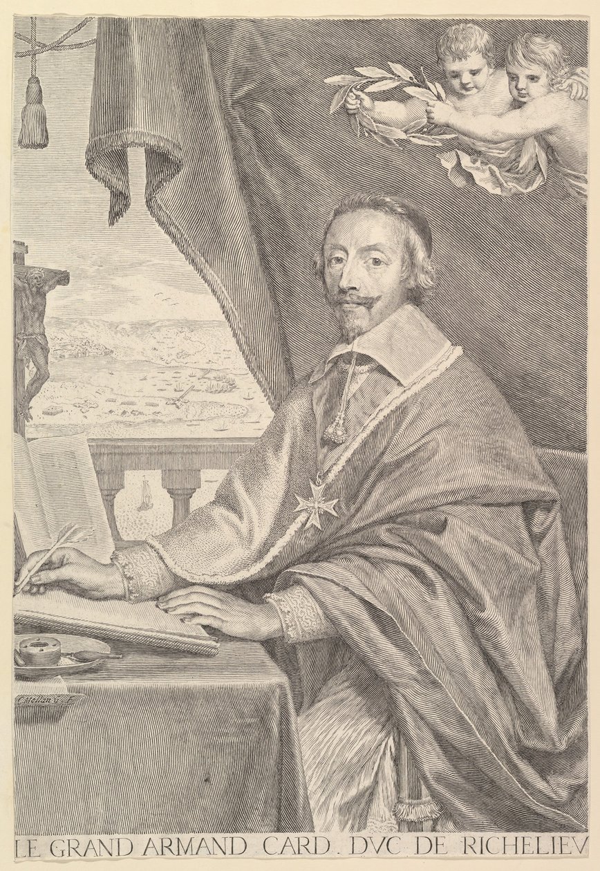 Porträtt av kardinal Richelieu, 1651. av Claude Mellan