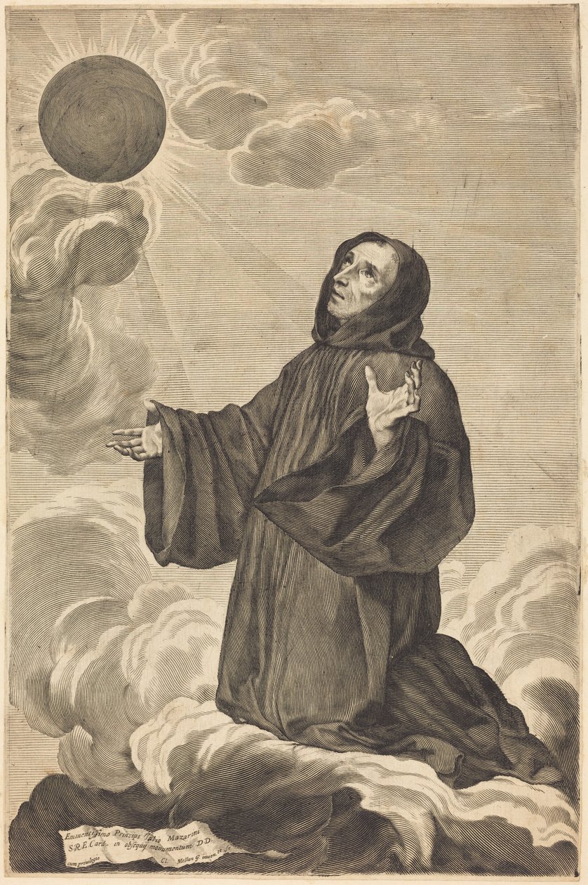 Sankt Benedikt av Claude Mellan