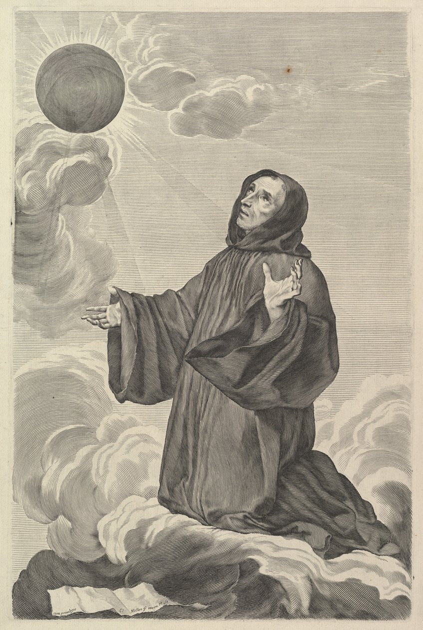 Sankt Benedictus i extas av Claude Mellan