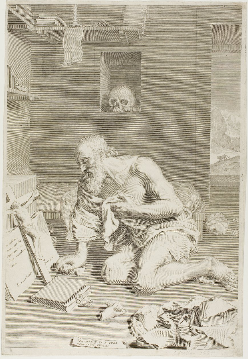 St. Hieronymus ber av Claude Mellan
