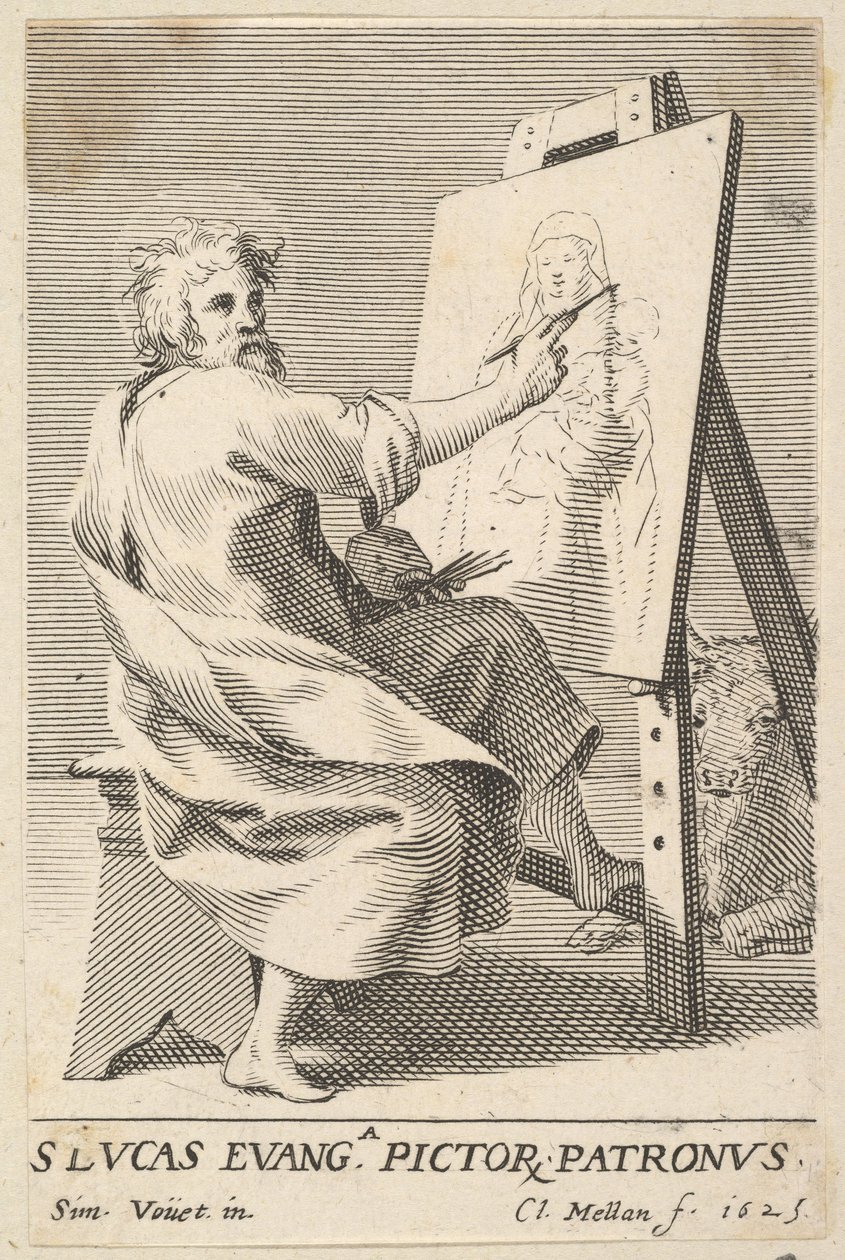St. Luke målar jungfrun, 1625. av Claude Mellan