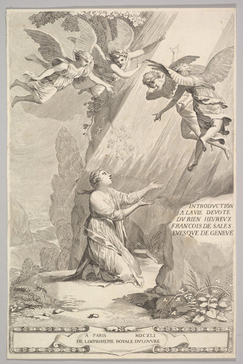 Titelsida för François de Sales, Introduction to the Devout Life, 1641. av Claude Mellan