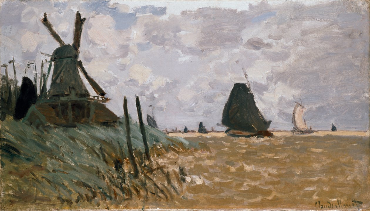 En kvarn nära Zaandam, 1871 av Claude Monet