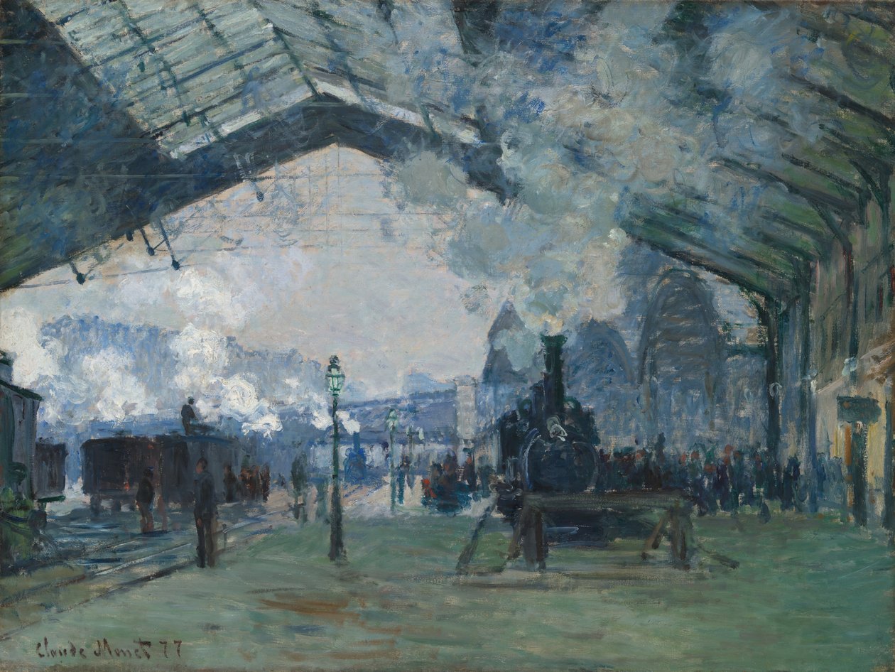 Normandietågets ankomst, Gare Saint-Lazare, 1877. av Claude Monet