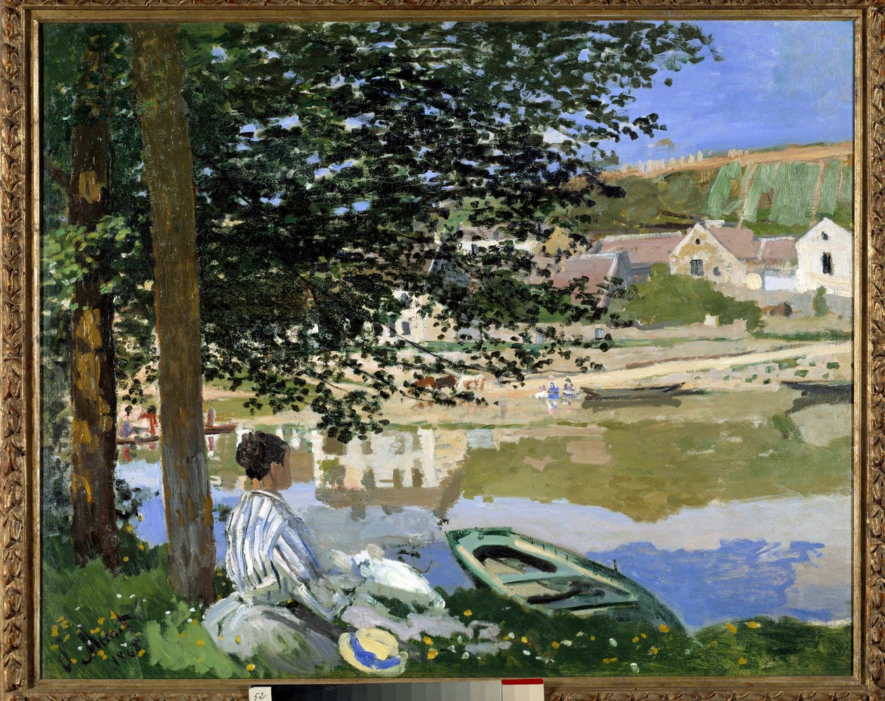 Vid kanten av vattnet i Bennecourt av Claude Monet