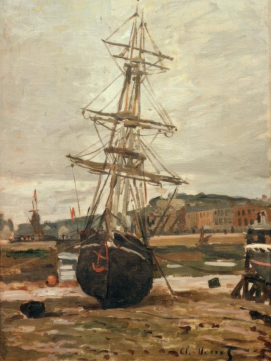 Båt på grund vid Fecamp av Claude Monet